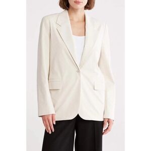 Rhone Commuter Boyfriend Blazer Cream Single Button  Professional Women Sz M